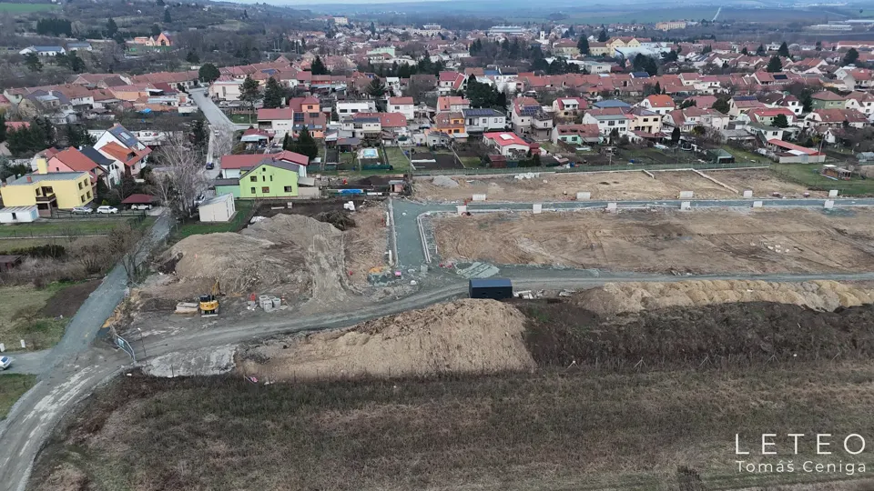 Dronové foto stavby dronem, LA VIDA Rezidence Újezd u Brna