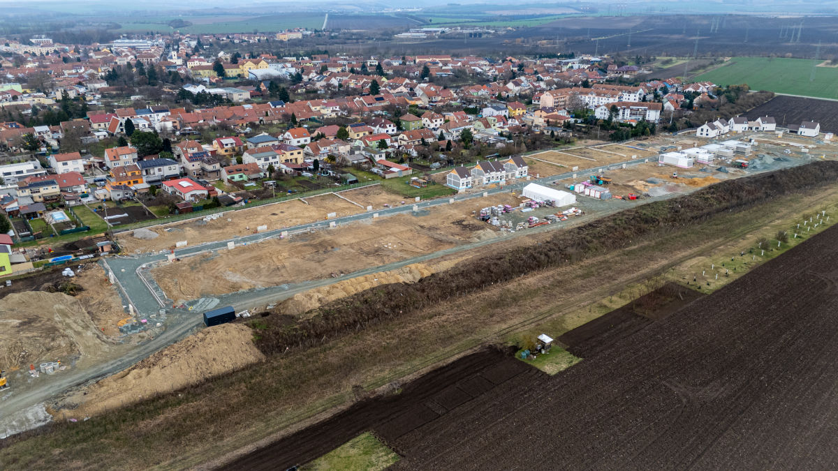 Drone footage of a development project