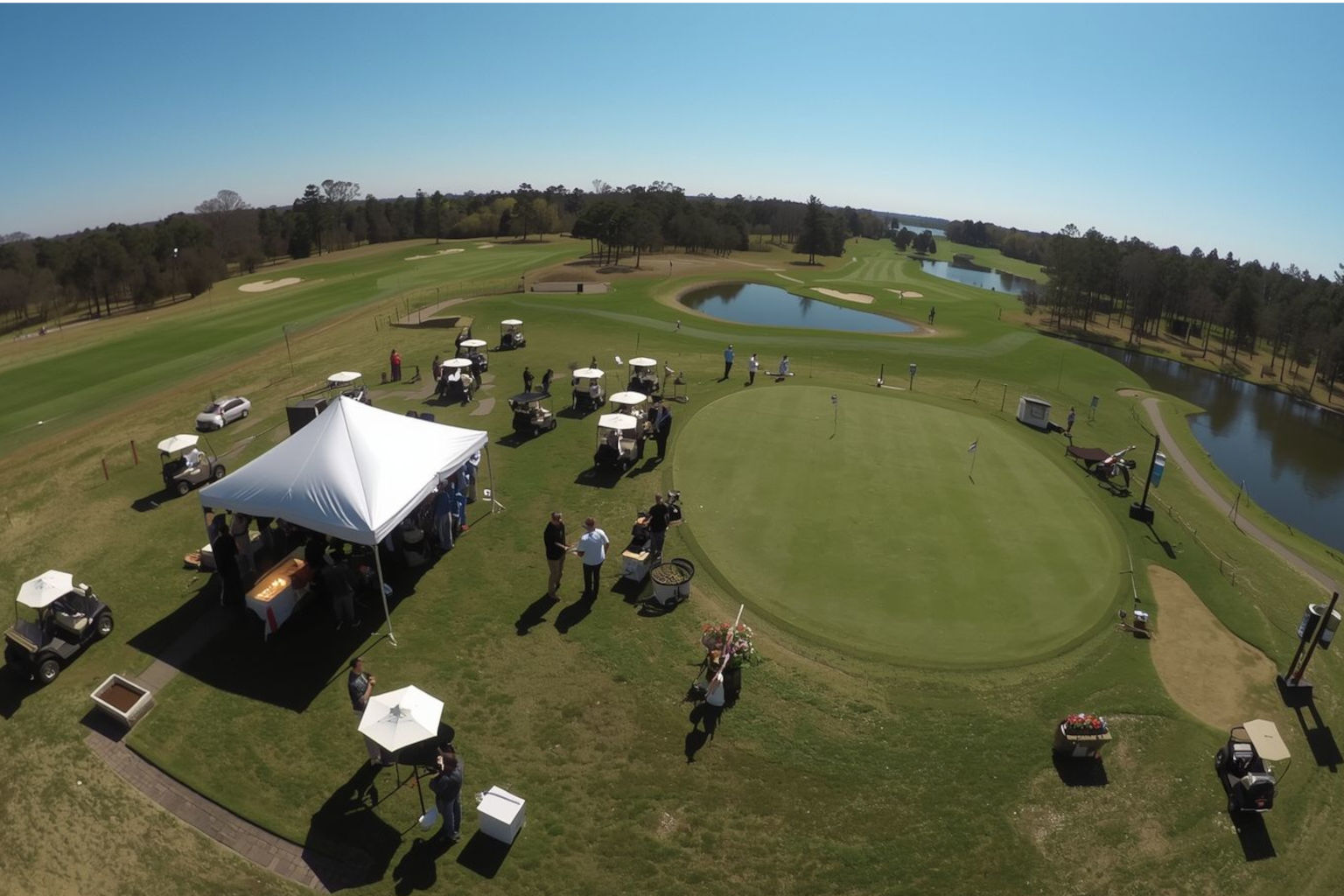 Drone footage of an event