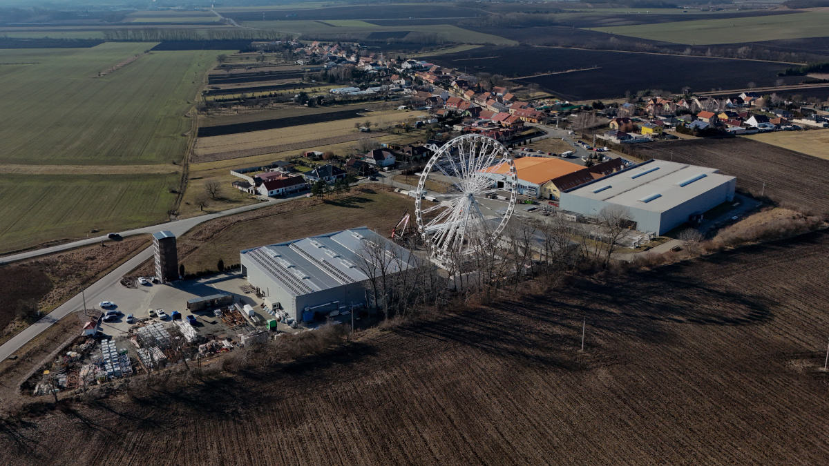 Drone footage of a company site